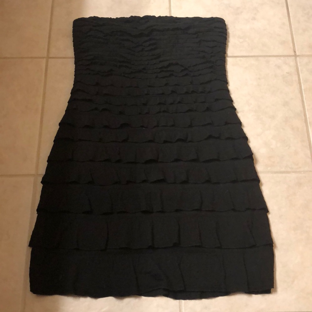 Black strapless dress from express